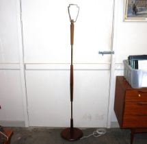 A 1970's teak standard lamp