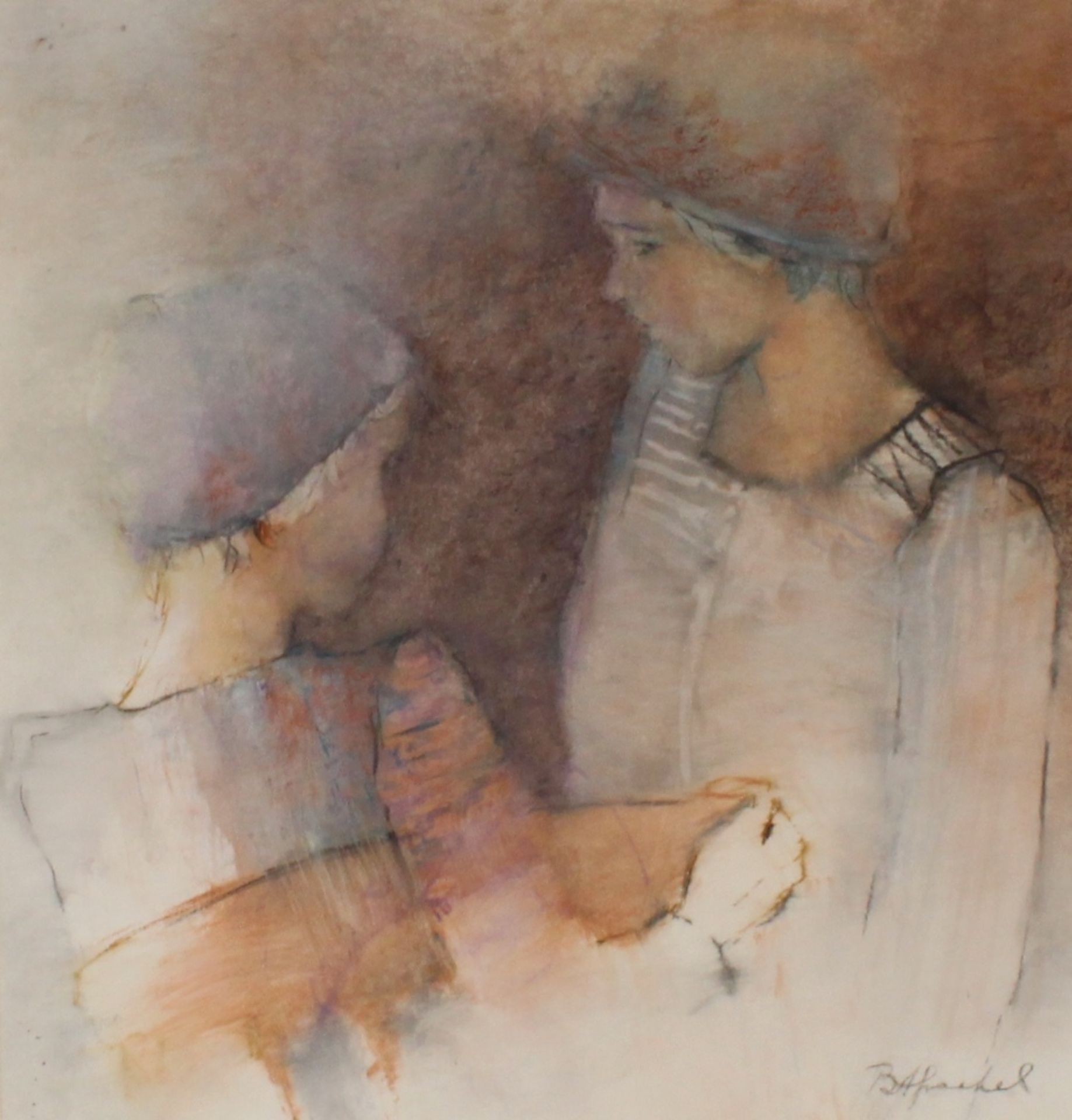 Bridget Frankel, "Mother and Child", pastel and cr