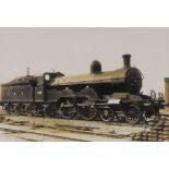 Five photographs of vintage steam railway engines
