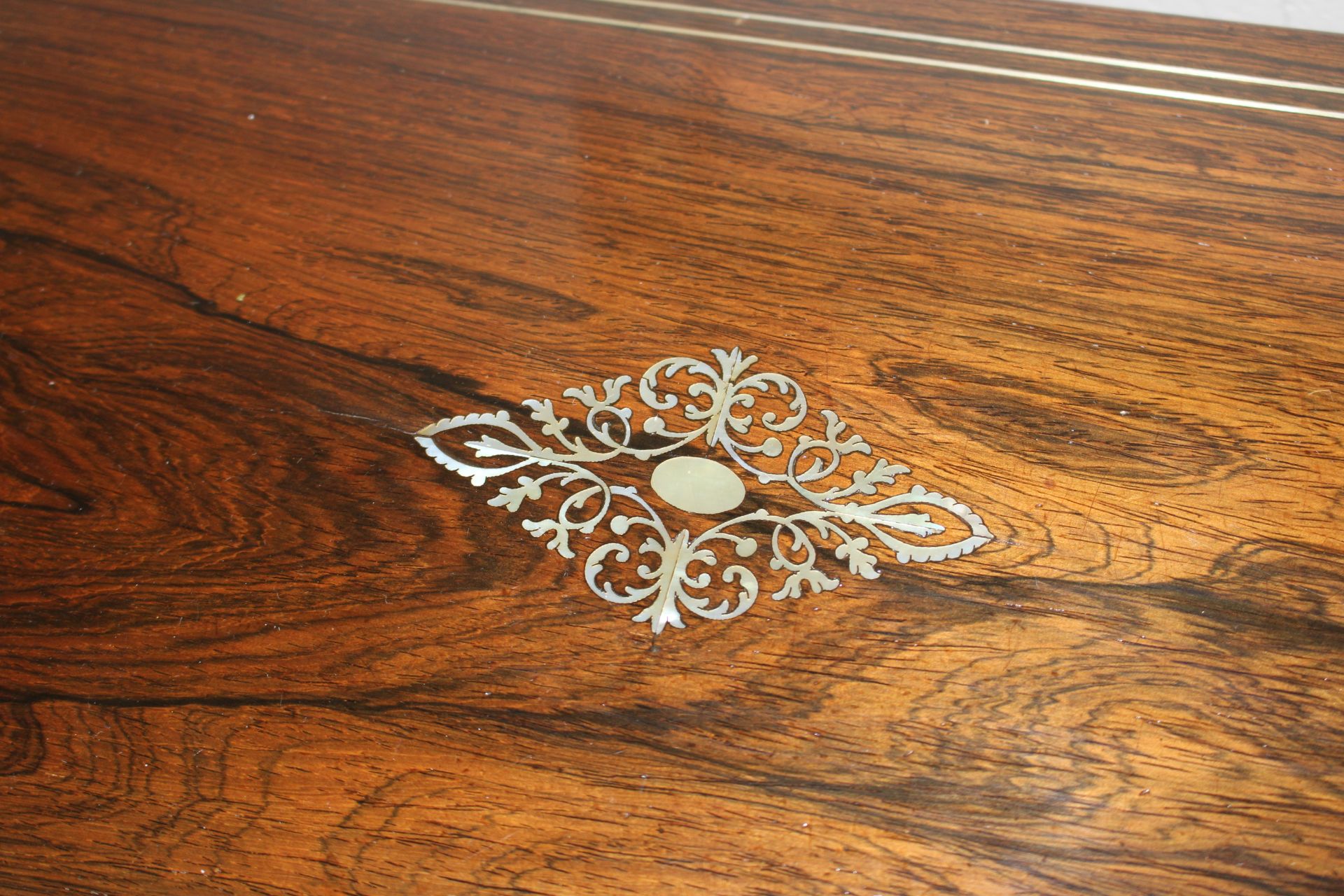 A Victorian rosewood and mother of pearl inlaid wr - Image 2 of 4