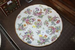 A 19th Century Meissen charger with floral decoration