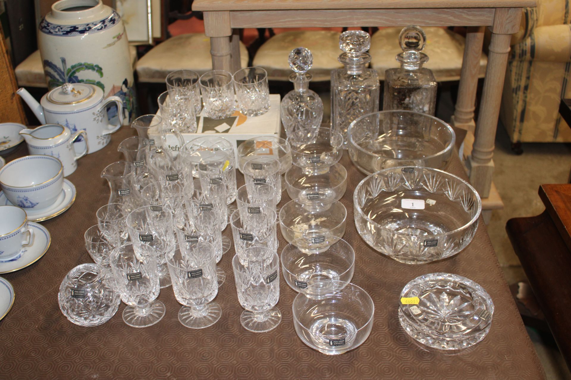 A collection of Whitefriars lead crystal glassware