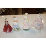 Four Royal Worcester figurines, "Summer Day", "Old