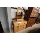 A late Victorian satin walnut dressing chest