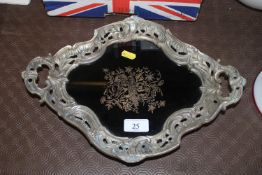 A WMF tray set with hardstone decoration