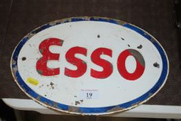 A cast iron Esso advertising sign