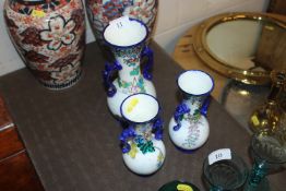 Three French Longwys vases