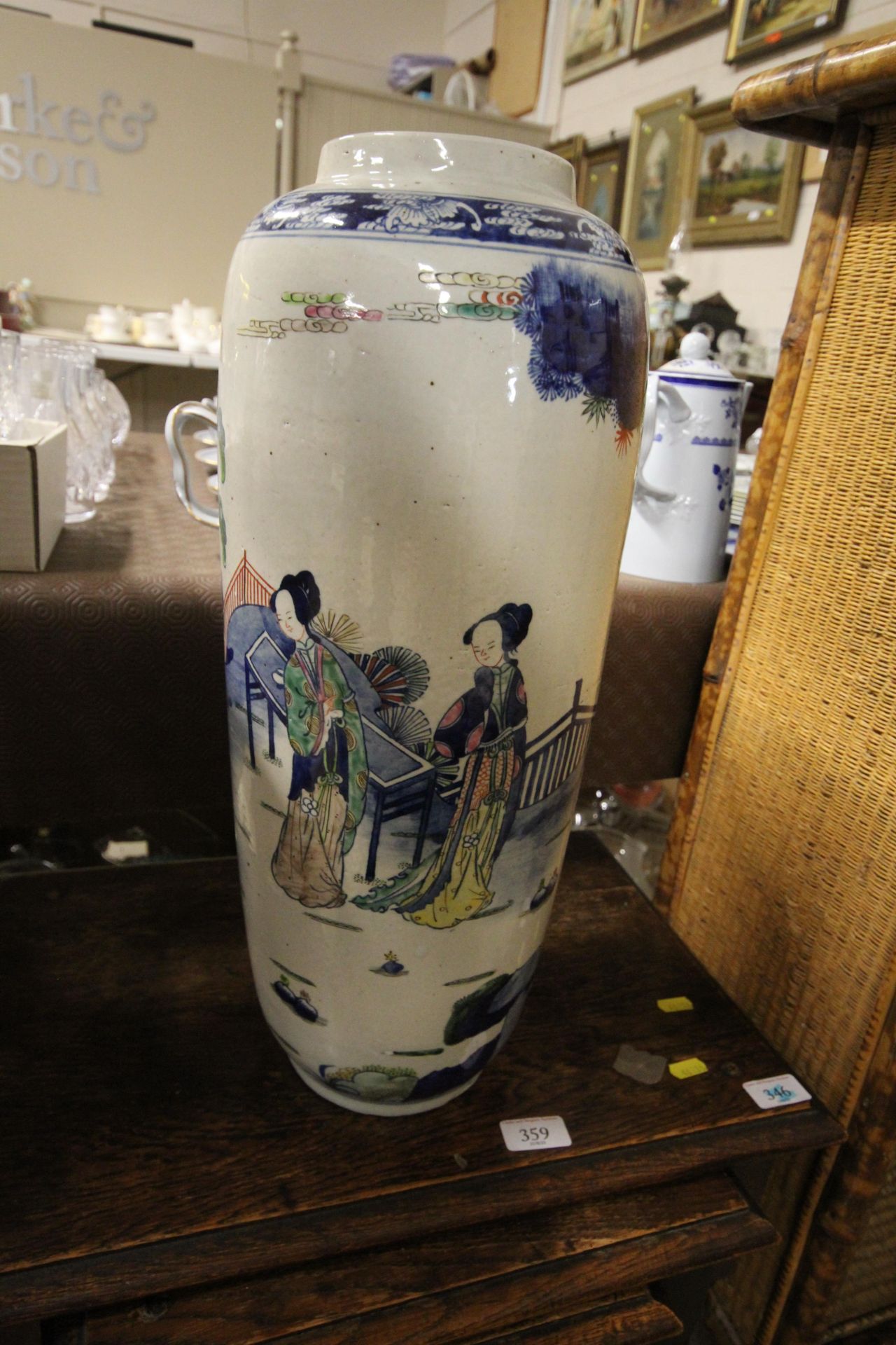 A large Chinese vase with decoration of figures an - Image 3 of 3