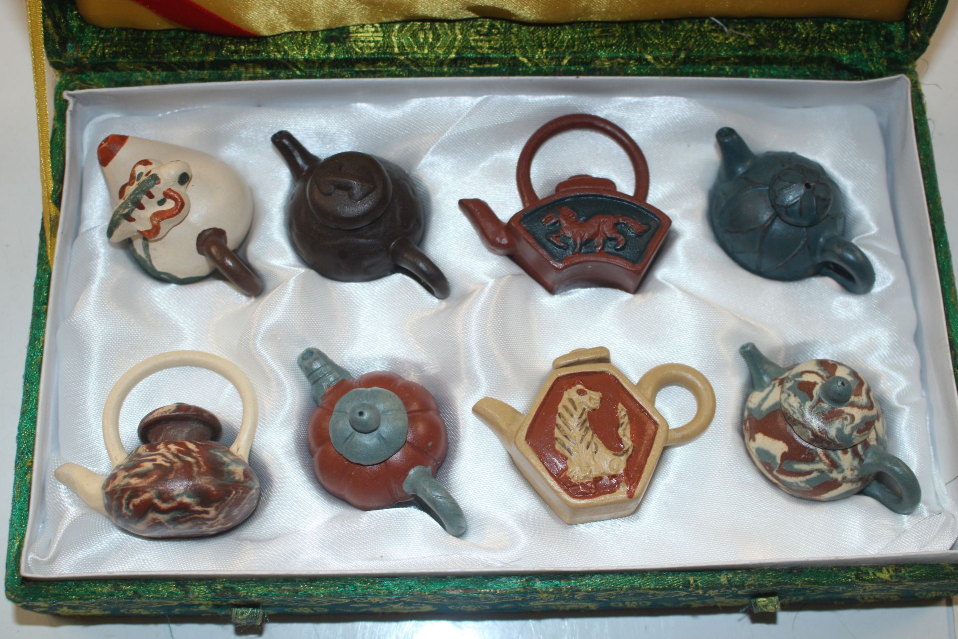 A boxed set of eight Chinese Yixing pottery water - Image 2 of 4