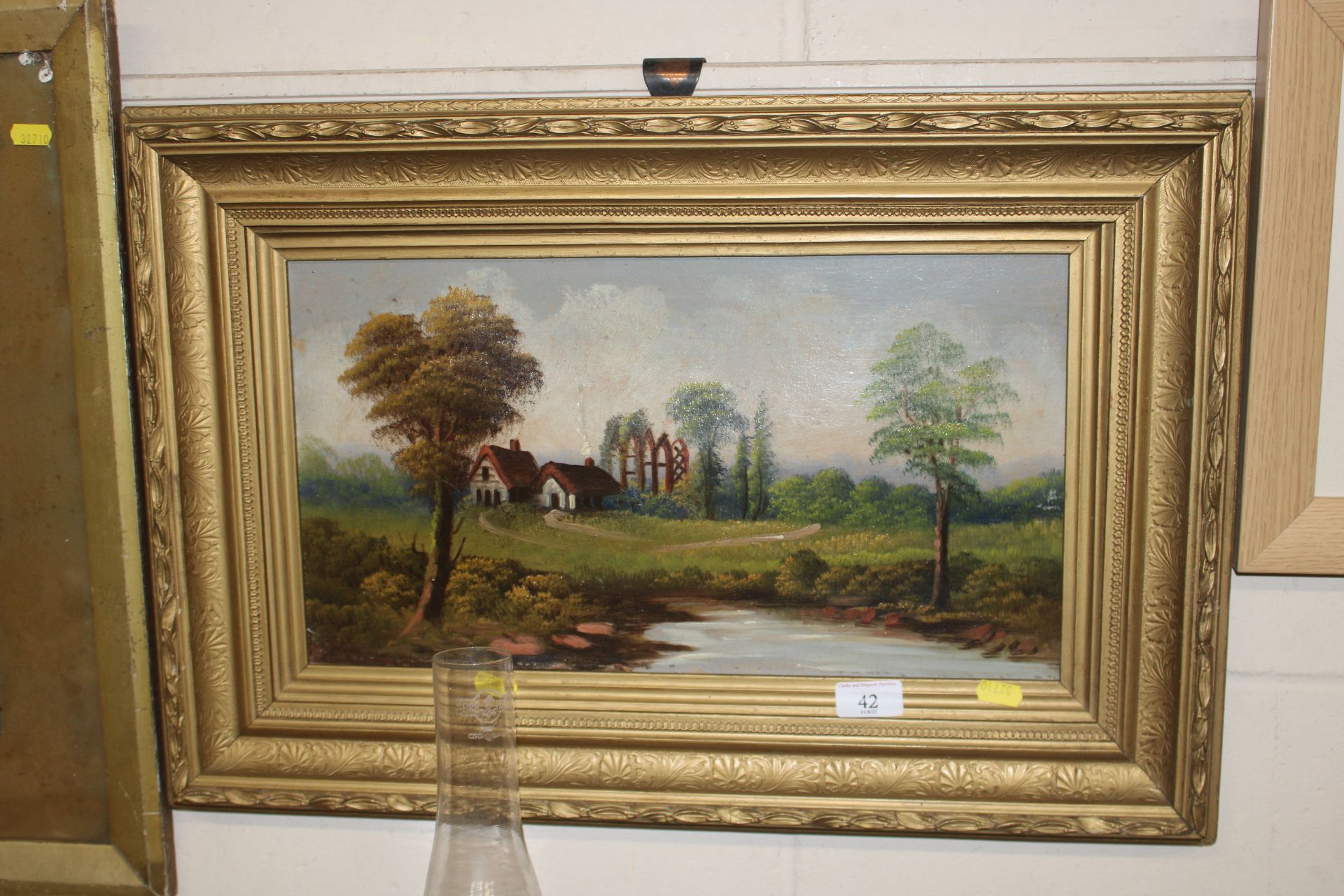 19th Century school, oil on canvas landscape study