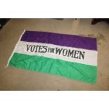 A Votes For Women Suffragettes type flag