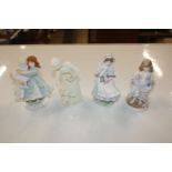 Four Royal Worcester figurines, "First Steps", "Lo