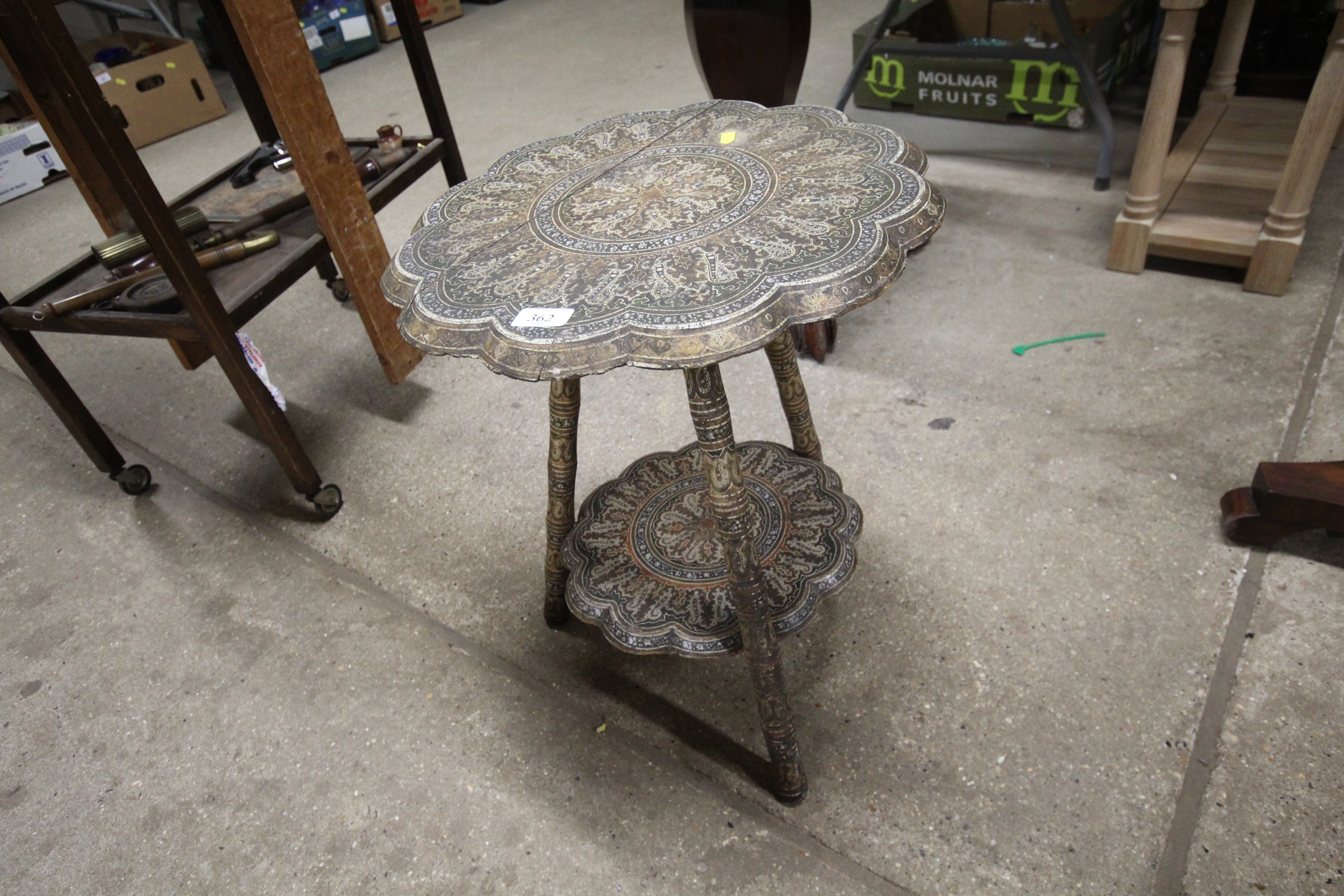 A Kashmiri two tier occasional table