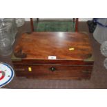 A mahogany and brass mounted writing box