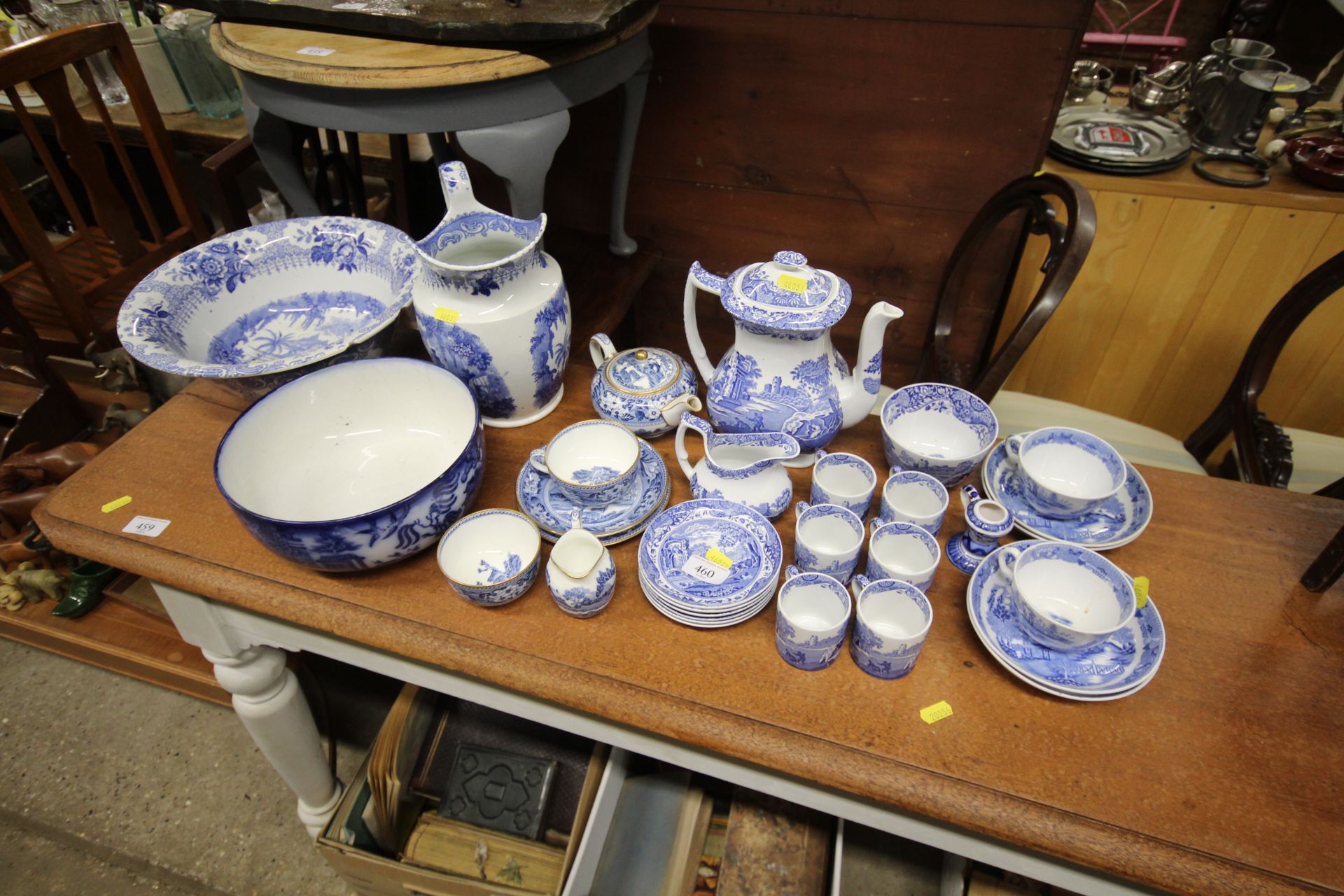 A quantity of Spode "Italian" patterned coffeeware