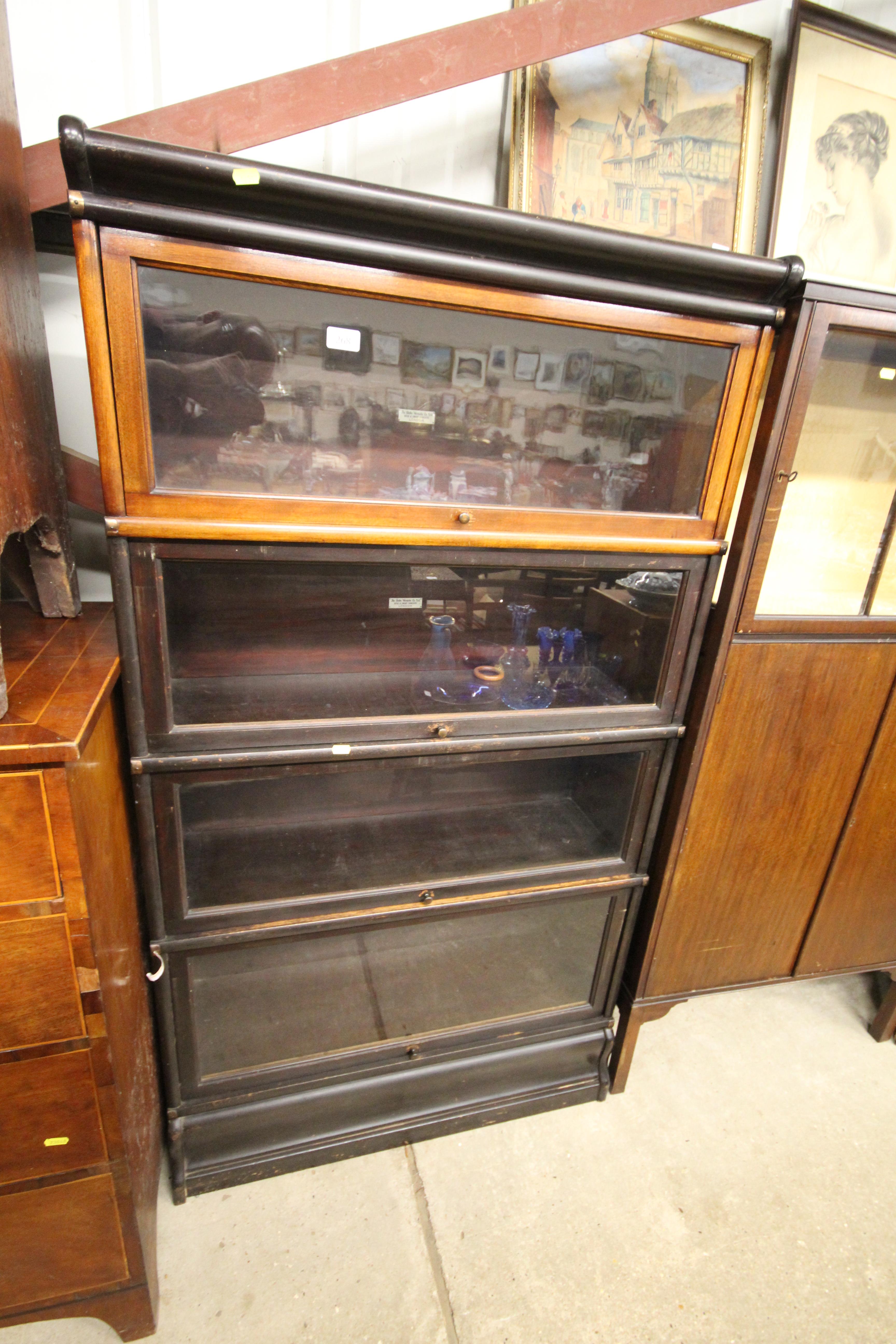 A Globe Wernicke four section bookcase