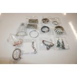 A tray of various costume jewellery and wrist watc