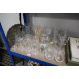 A quantity of various table glassware