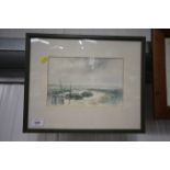 G W Miller, framed and glazed watercolour study de