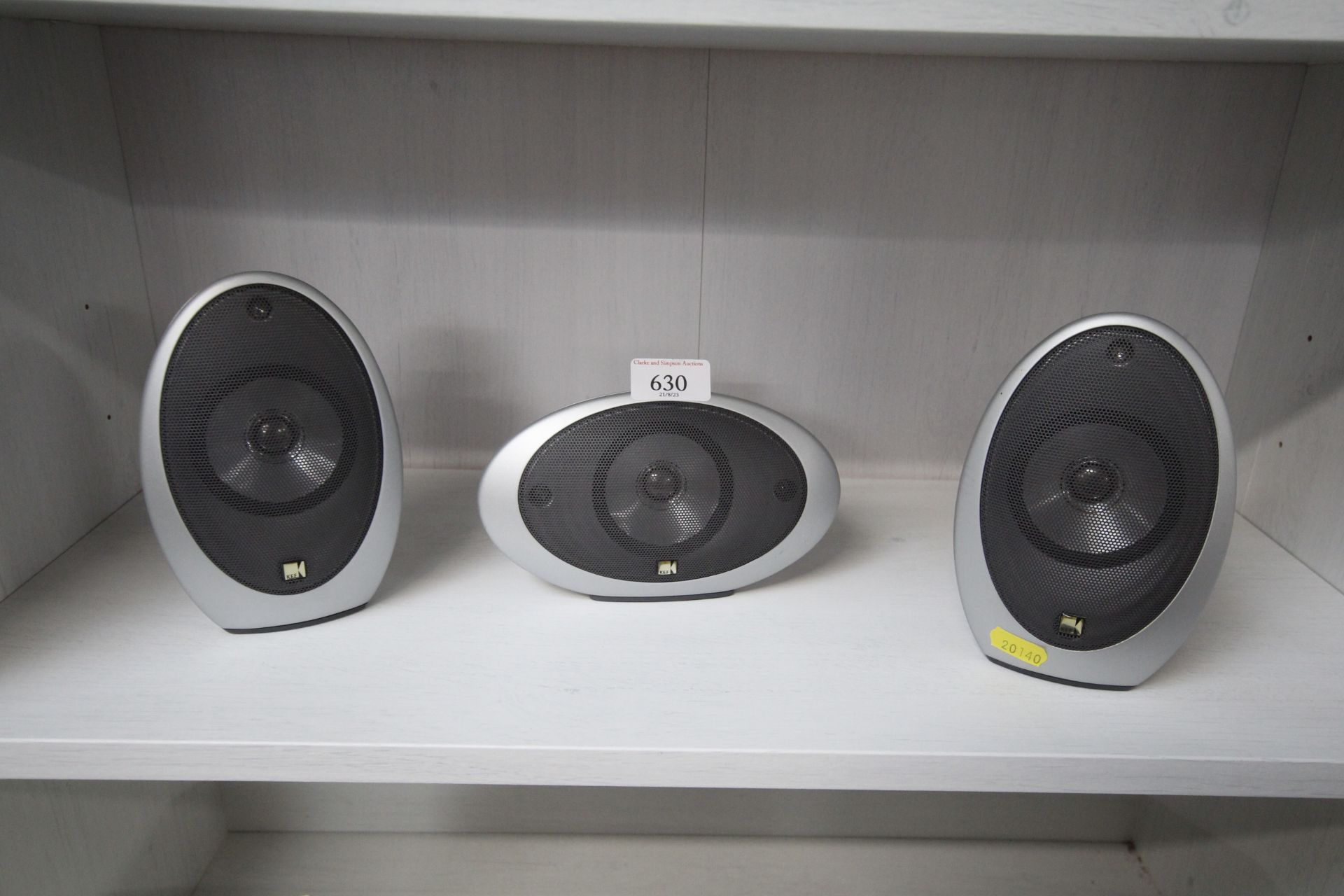 Three Kef speakers