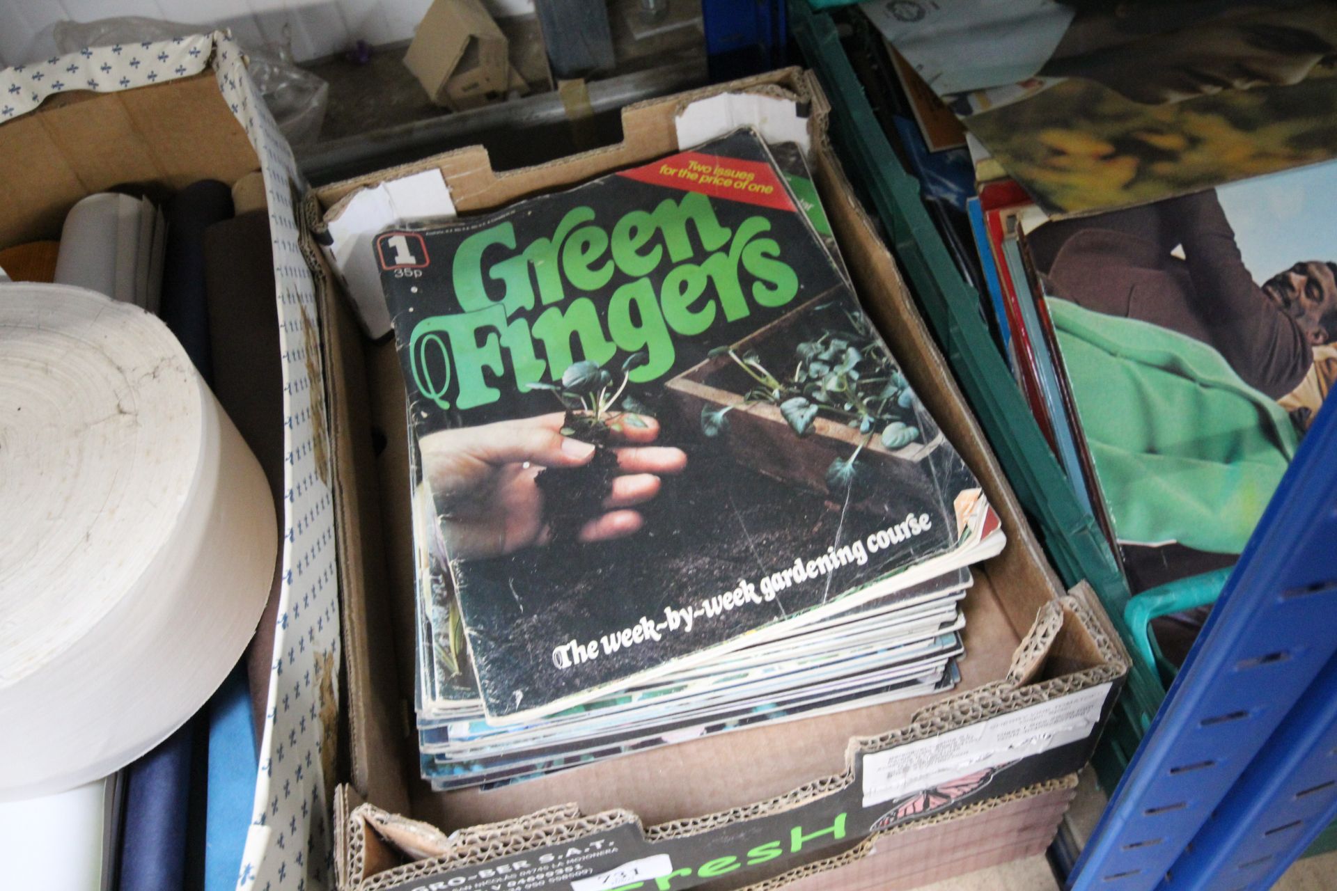 Two boxes of garden magazines