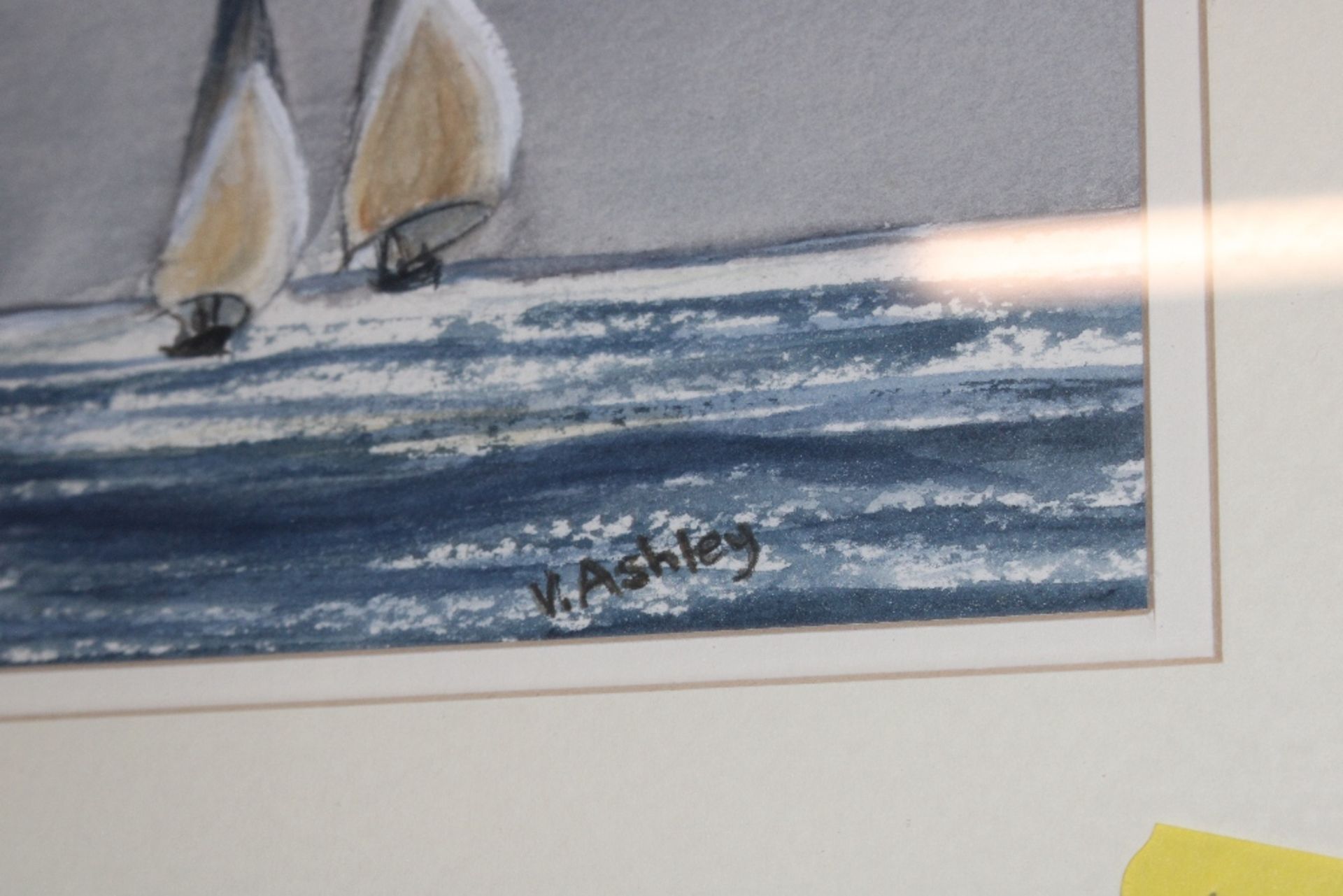 K. Ashley, study of sailing boats in the moonlight - Image 3 of 3