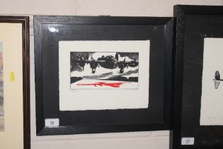 A pencil signed artists proof of a WWII bomber