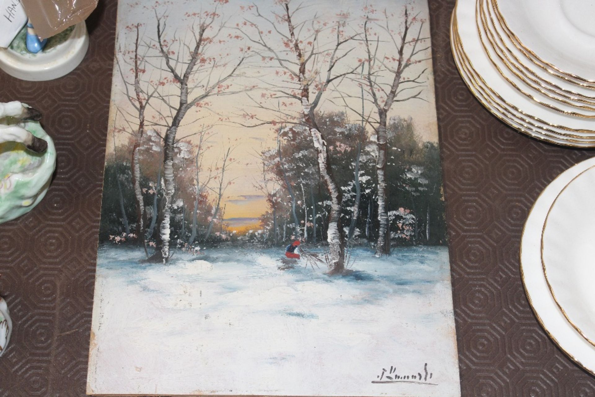 Early 20th Century pair unframed studies of winter scenes - Image 2 of 5
