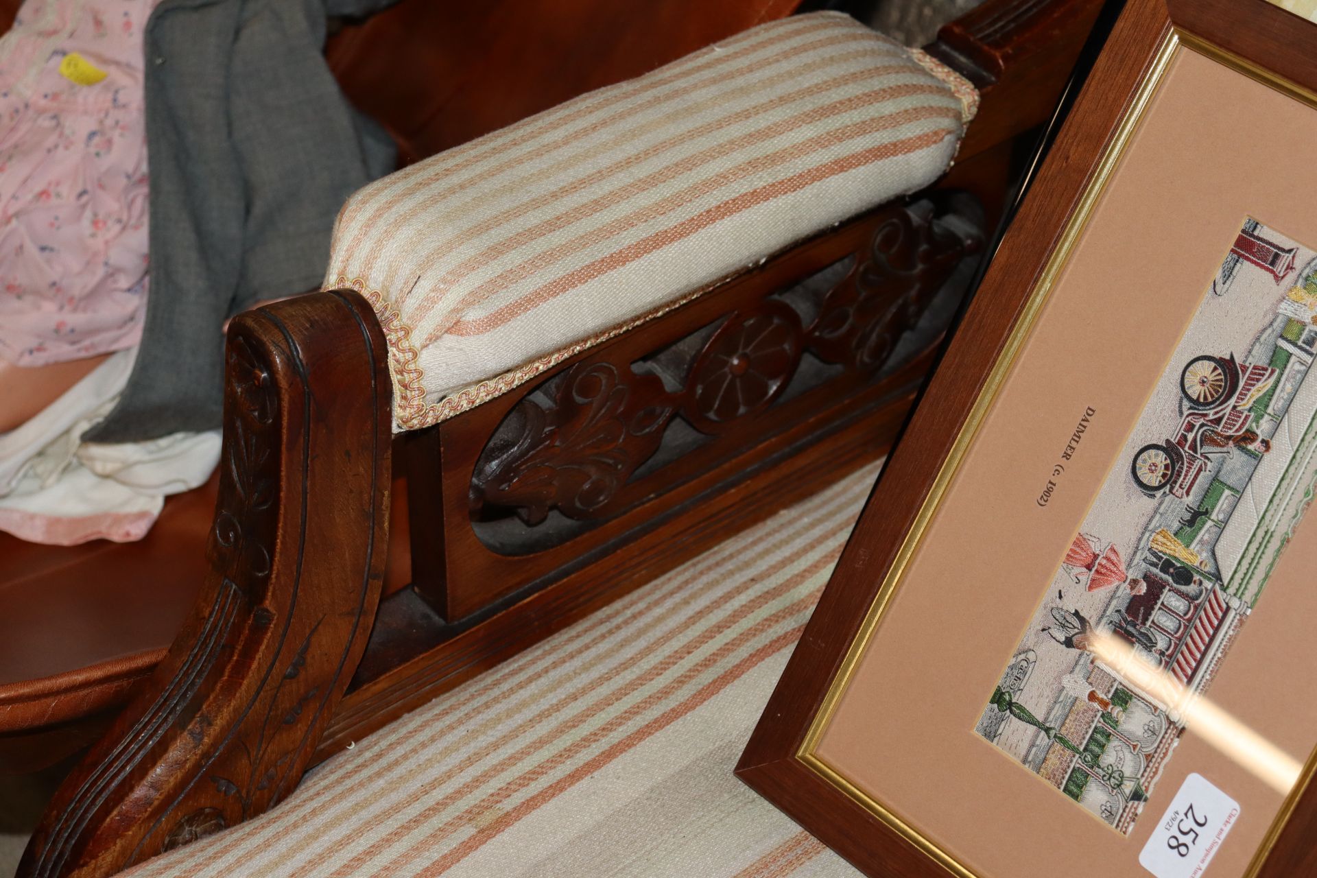 An Edwardian walnut framed upholstered armchair - Image 3 of 3