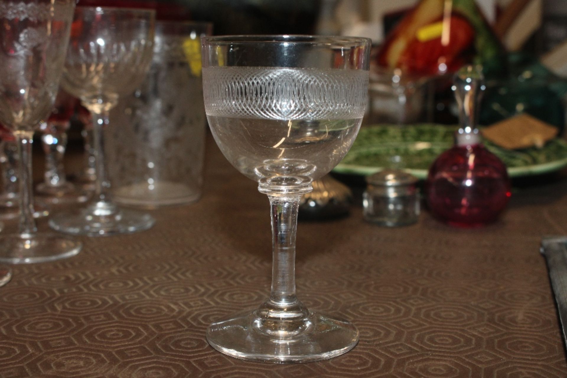 Five ruby tinted sherry glasses and various other - Image 14 of 17