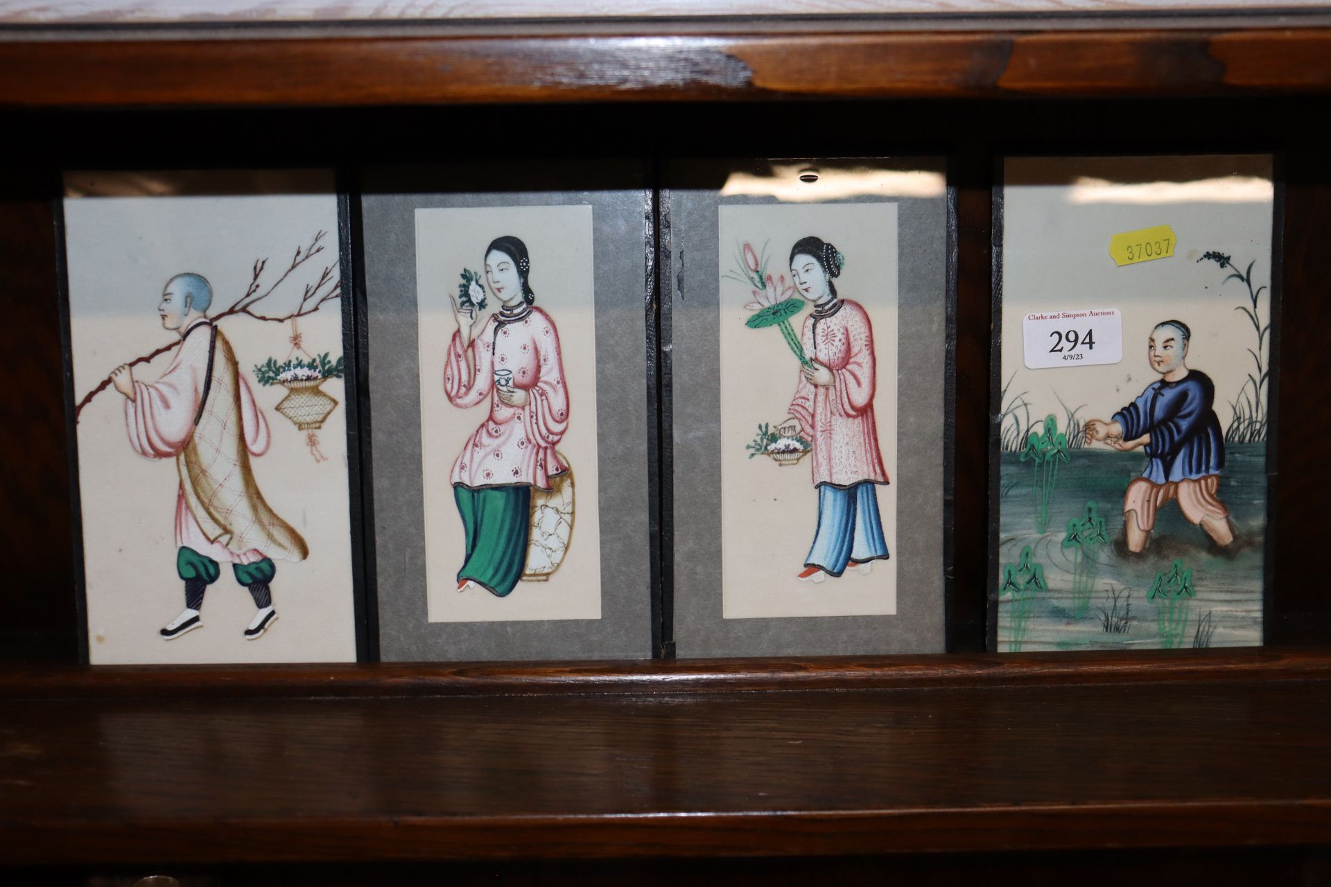 Four Chinese paintings on pith paper