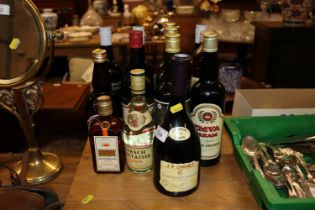 A collection of various sherry; wine etc