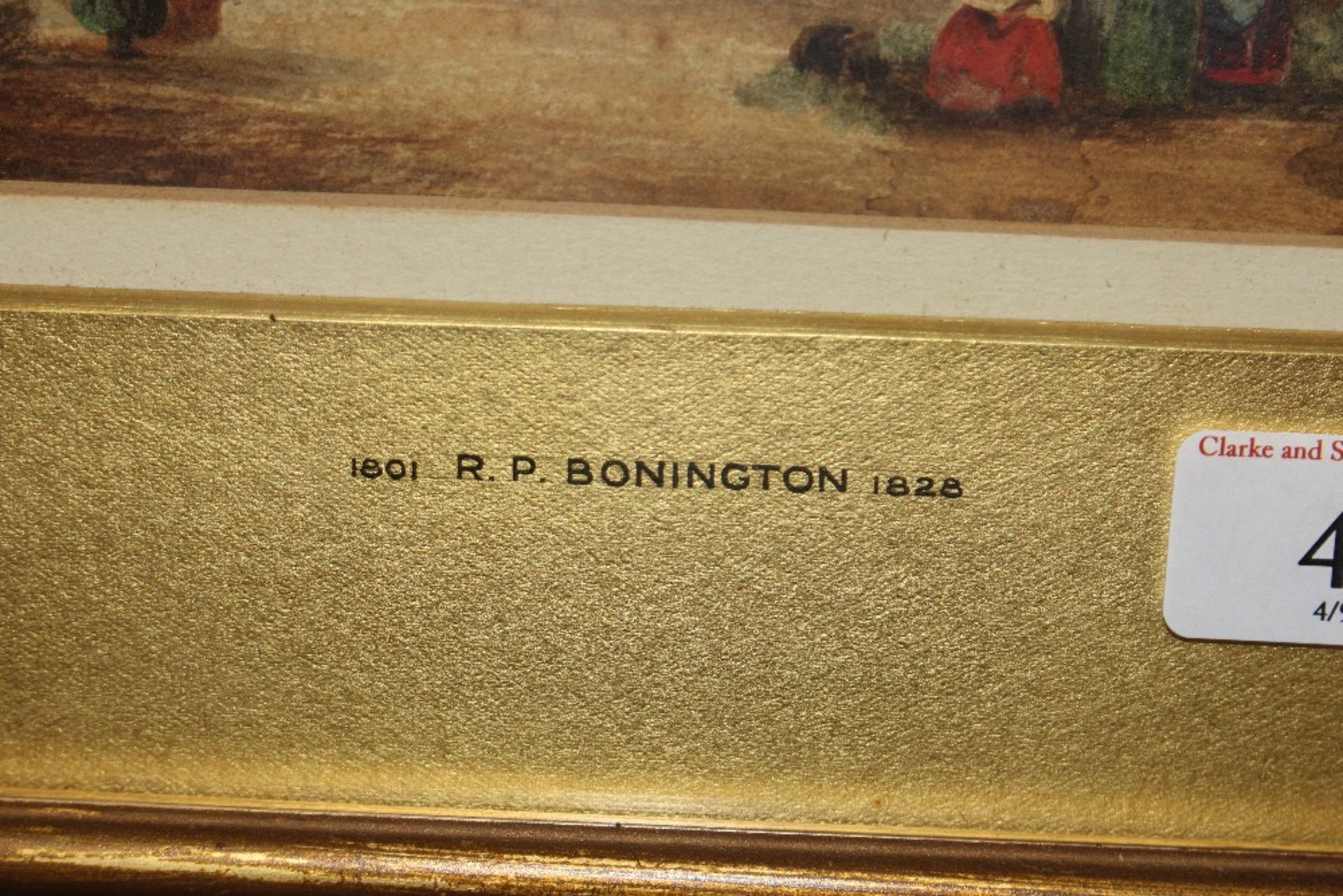 R.P. Bonington, watercolour study of figures outsi - Image 3 of 3