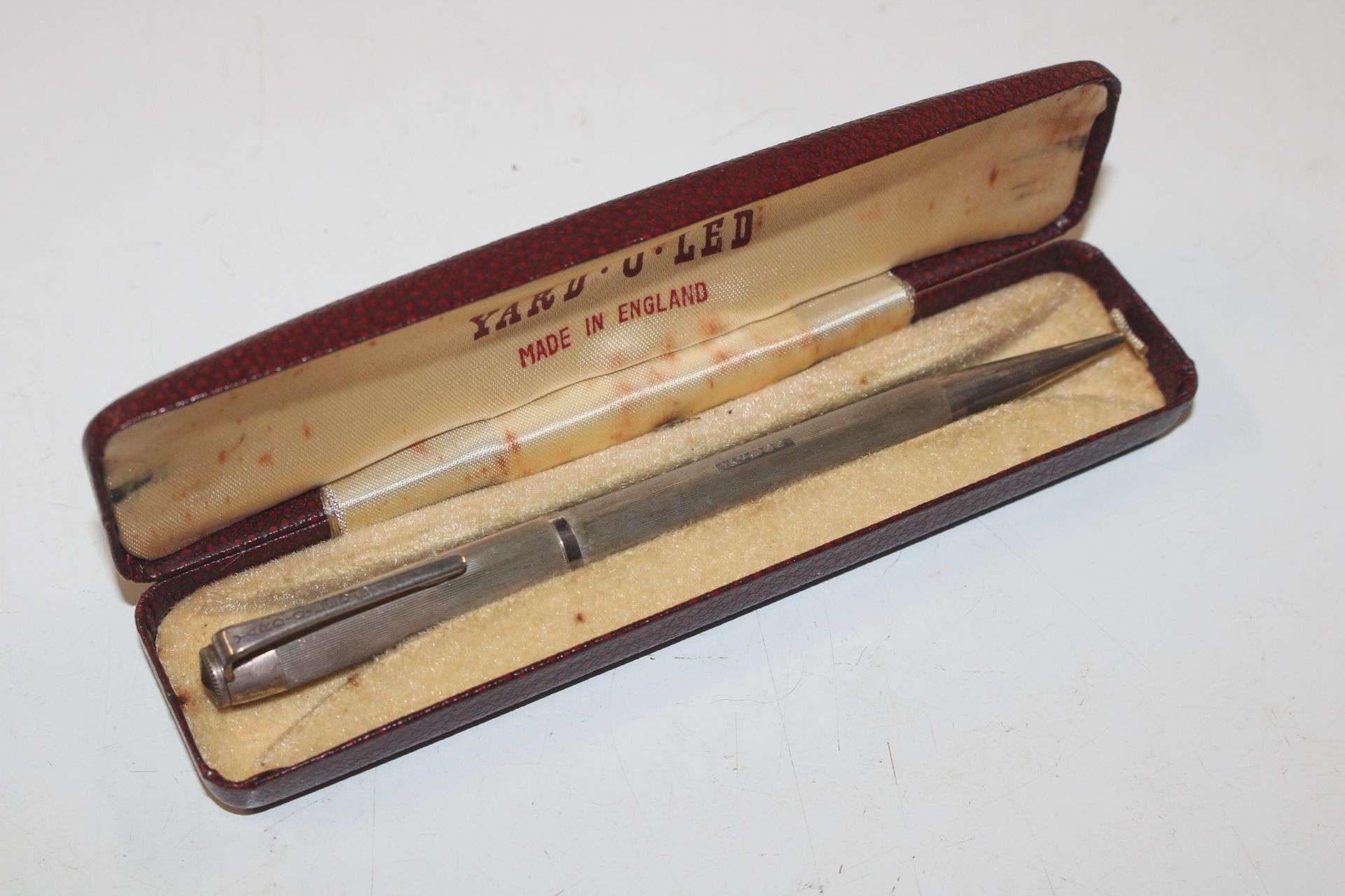 A silver Yard -O-Led propelling pencil