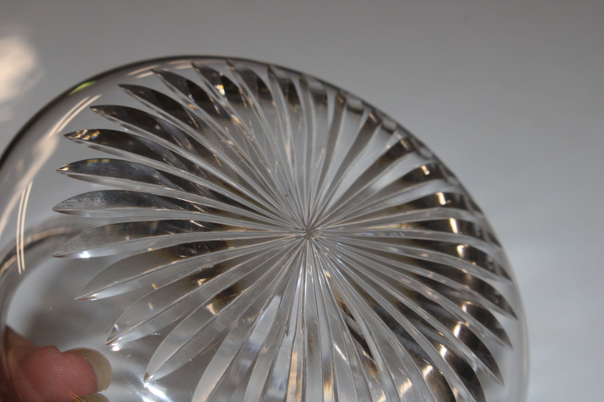 A cut glass bowl with Hallmarked silver and tortoi - Image 5 of 6