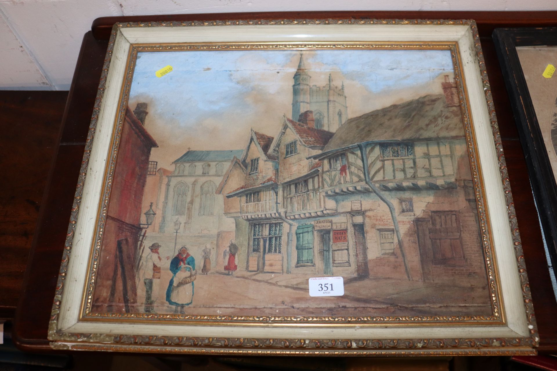 19th Century school, watercolour study of a town s