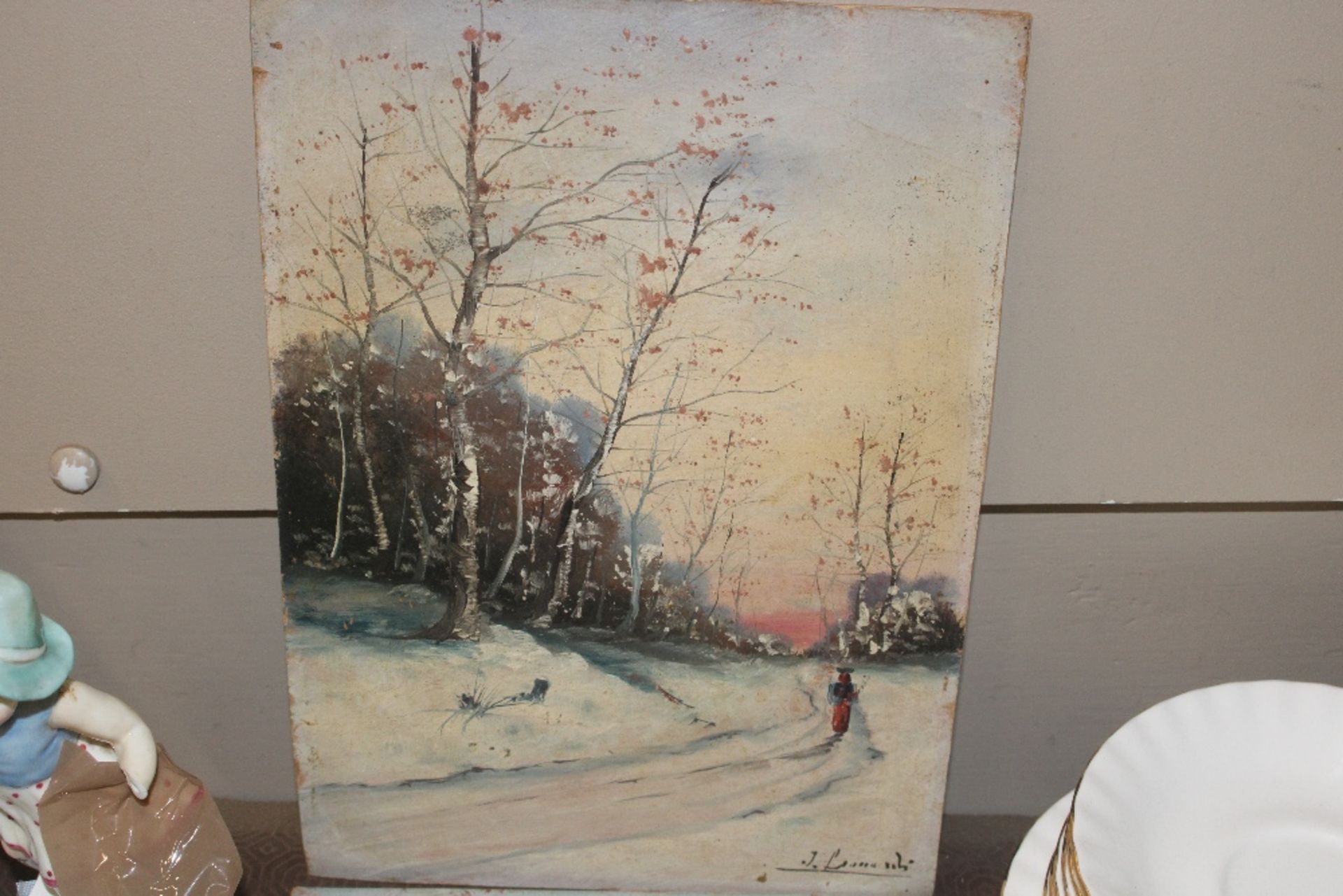 Early 20th Century pair unframed studies of winter scenes - Image 4 of 5