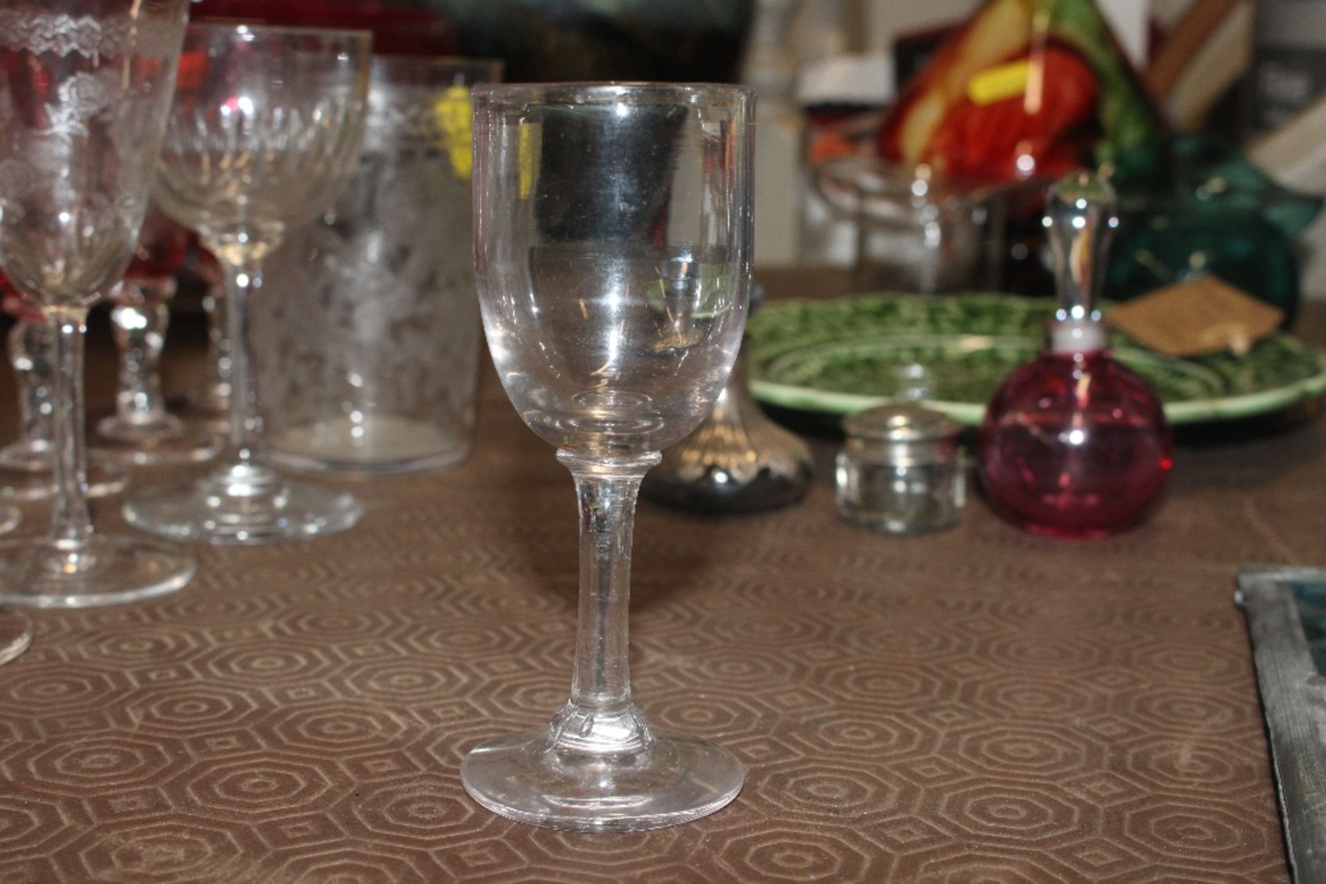 Five ruby tinted sherry glasses and various other - Image 12 of 17