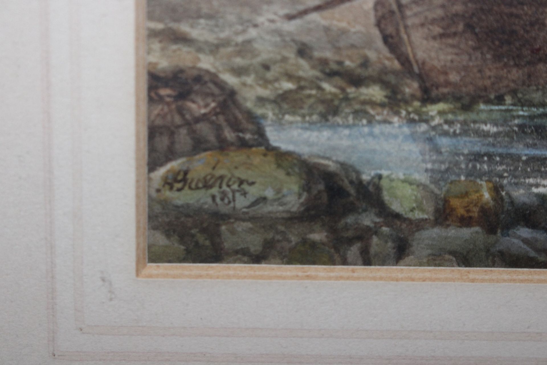 19th Century school, watercolour study of a coasta - Image 3 of 4