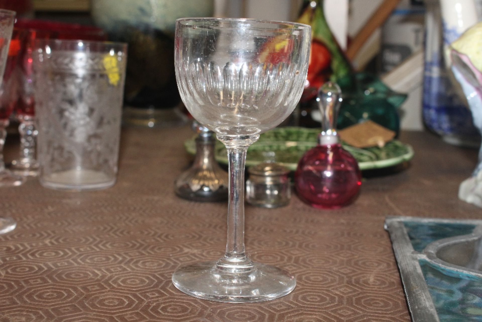 Five ruby tinted sherry glasses and various other - Image 6 of 17