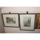 Preston Cribb, two signed prints "A Bit Of Old Brixham" and "The Talbot Inn, Chaddesley Corbett"