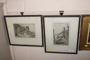 Preston Cribb, two signed prints "A Bit Of Old Brixham" and "The Talbot Inn, Chaddesley Corbett"