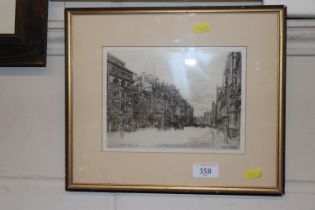 Hanslip Fletcher, print "St James Street, London"