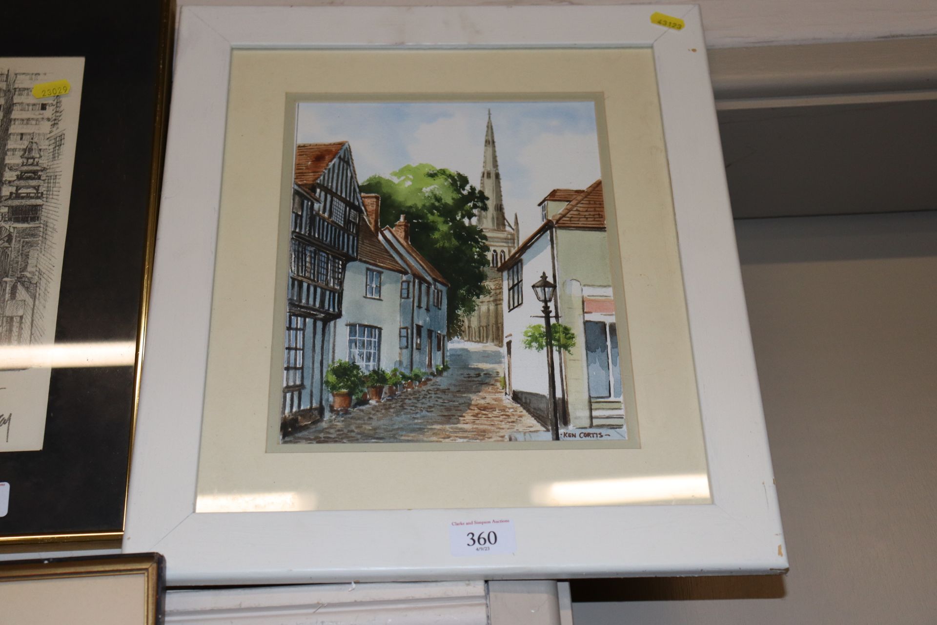 Ken Curtis, watercolour study of Thaxted Essex