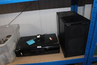 A Sony CD player and speakers