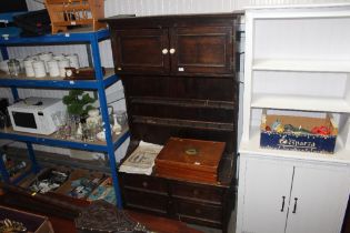 A continental oak dresser, fitted drawers to base