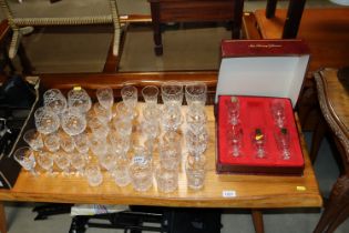 A collection of drinking glasses including sherry