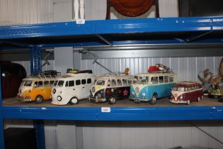 Five various camper van models