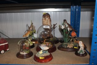 A collection of misc. country arts, bird ornaments