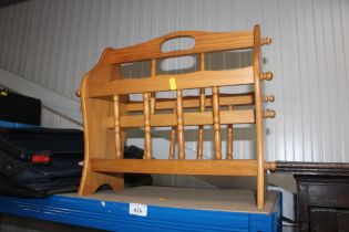 A pine magazine rack